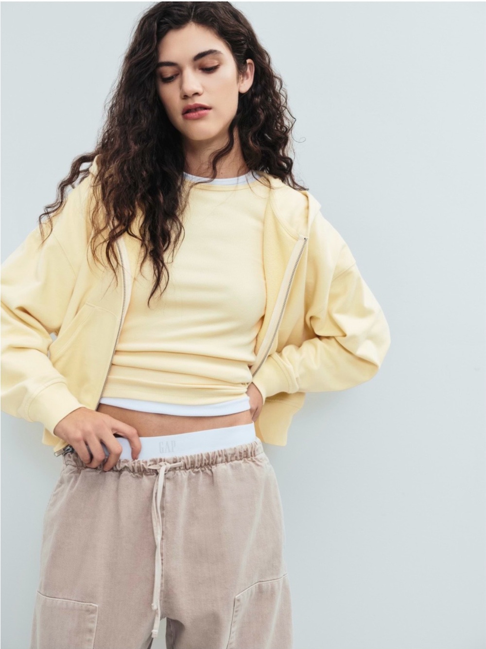 GAP easy double knee barrel pants in wicker tan